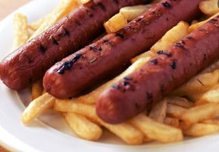 Salchichas Con Patatas Fritas