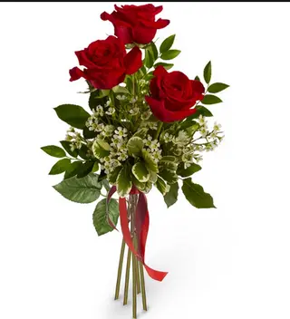 3 rosas rojas