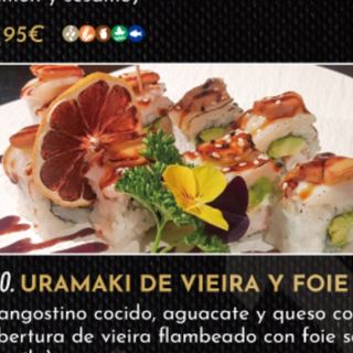 uramaki de vieira y foie 
