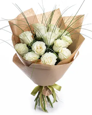 Buchet trandafiri albi