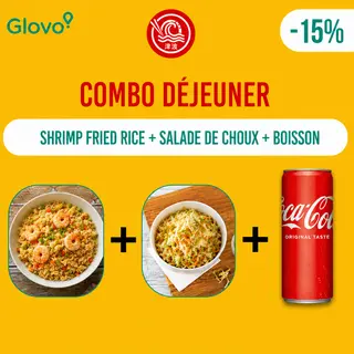 COMBO dej:  Shrimp Fried Rice+ Salade de choux + boisson