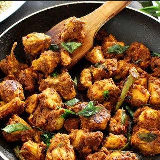 DRY FRY LAMB(served with a choice of rice,chapati,ugali,chips.)