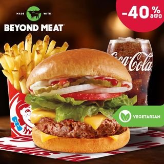 ვენდის ფლენთ ბურგერი ყველით კომბო