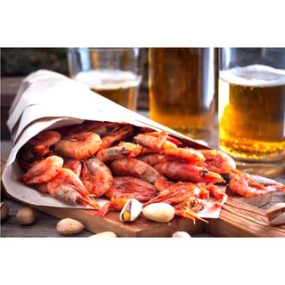 Большая порция креветок  