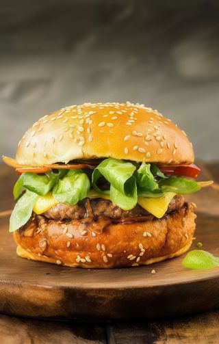 21. Hamburguesa De Pollo Con Foie Más Patatas Fritas