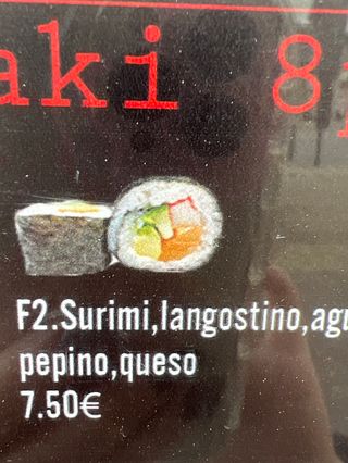 Futo Maki De Surimi Con Langostino Con Aguacate Con Pepino Y Queso (8 Pzs.)