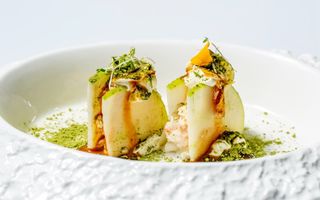 Millefoglie green lobster