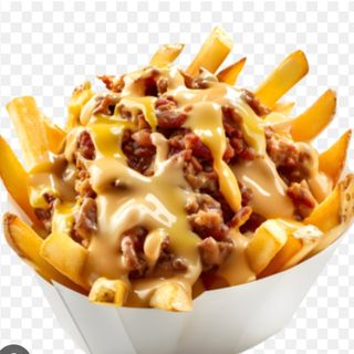 Patatas Fritas Con Kebab Y Queso