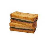 Sandwich de mousse de pato y pollo con mermelada de arándanos