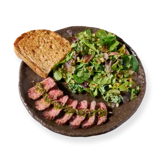Vitela grelhada com molho chimichurri 
