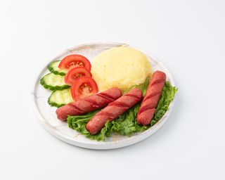Сосиски с картофельным пюре