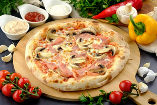 PIZZA PROSCIUTO FUNGHI napoletana bySiesta,Ø32cm + 1 SOS LA ALEGERE