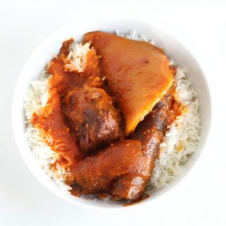 Rice & Stew (Goat Meat or cowleg