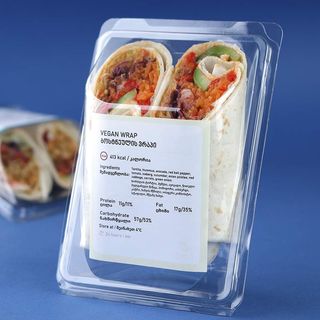 ფალაფელის ვრაპი ჰუმუსით სამარხვო