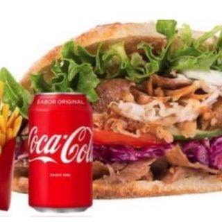 Menú Kebab De Ternera, Pollo, Patatas Fritas Y Refresco