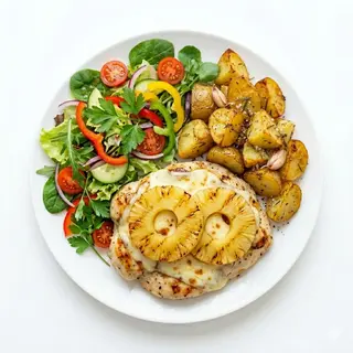 Plato De Pollo Con Queso Y Piña