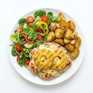 Plato De Pollo Con Queso Y Piña
