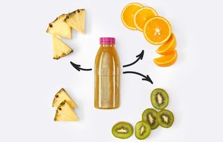 Фреш ананас, ківі, апельсин (500мл)