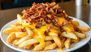 French fries crispy bacon & ceddar