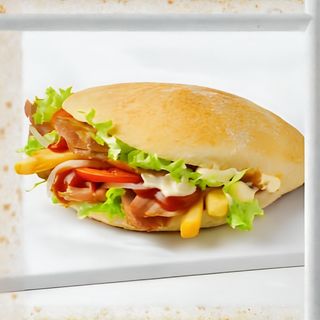 Panino kebab piu patatine fritte