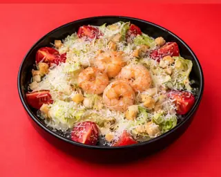 Caesar salad with shrimp