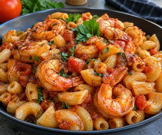 Macaroni Gambas Sauce Tomate