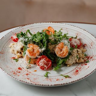 Трюфельний скрембл з креветками