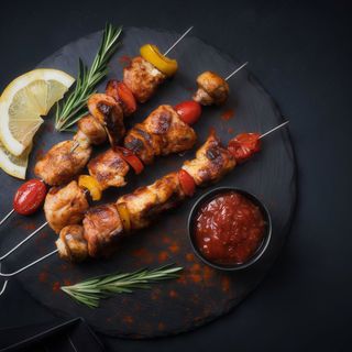 Barbacoa Turca De Brocheta De Pollo