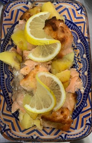 Salmone gratinato con patate