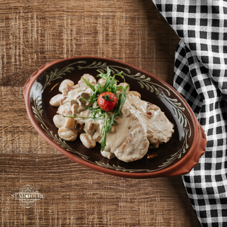 Piletina sa slaninom, šampinjonima i njokama