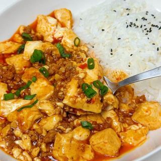 Arroz Blanco Con Tofu Picante