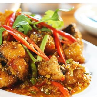 Fish with sweet chili sauce thai style 