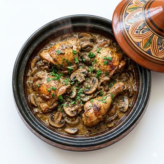Tajine De Pollo Con Salsa De Champiñón