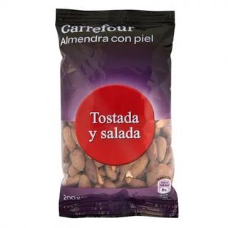 Almendras Tostada Y Salada Con Piel Carrefour 200 Gr.