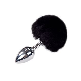 Металева Анальна Пробка З Помпоном Alive Fluffy Plug Art Of Sex M Black