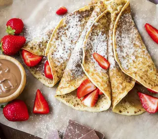 Crepe con chocolate blanco