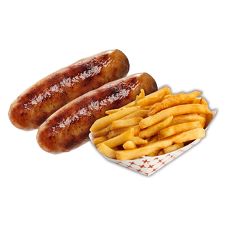 2 Sausages + Chips
