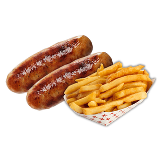 2 Sausages + Regular Chips