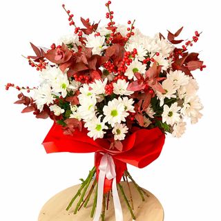 Buchet alb și roșu