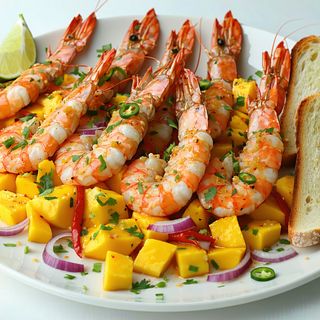 Krewetki z patelni w mango