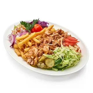 Plato De Carne Con Ensalada + patataY Pan