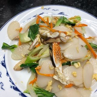 Pasta De Arroz Frita Con Cangrejo