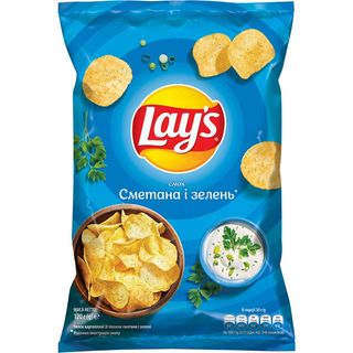Чипси Картопляні Зі Смаком Сметани І Зелені, Tm "lay's* 120 Г