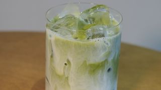 Cold matcha latte
