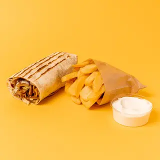 Kebab o Burger + Fritas con mayo