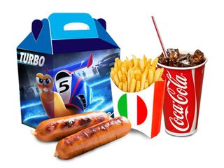 2 сосиски + фри + напиток на выбор + маленькая игрушка (370 г.)