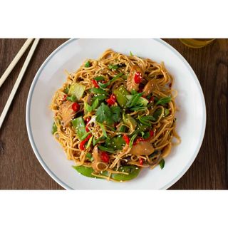 Chicken fried noodles and Capsicum