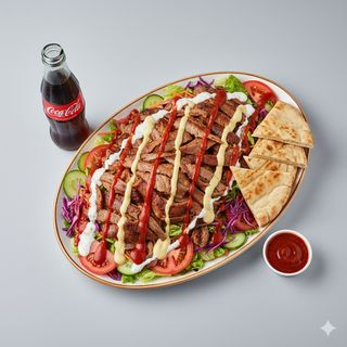 Piatto kebab e pane arabo