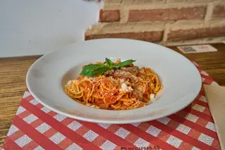 Spaghetti (Sin gluten) alla Amatriciana