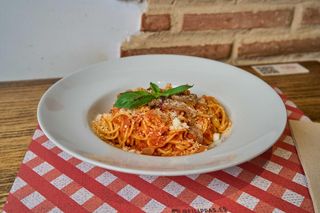 Spaghetti (Sin gluten) alla Amatriciana